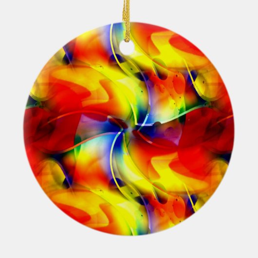 Psychedelic Sunrise Keramisch Ornament (Achterkant)