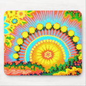 Psychedelic Sunset 60's  Mousepad Muismat (Voorkant)