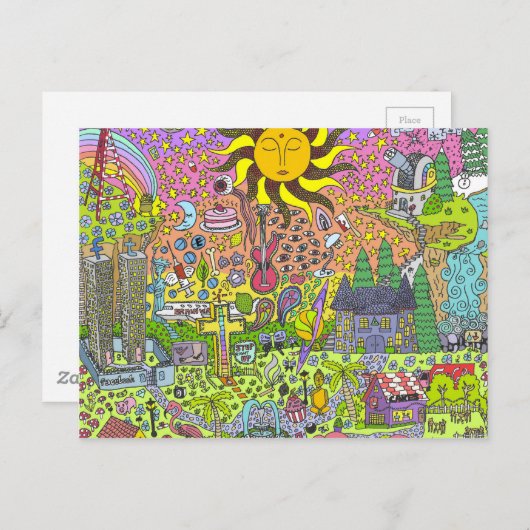 PSYCHEDELIC SUNSET BRIEFKAART (Voorkant / Achterkant)