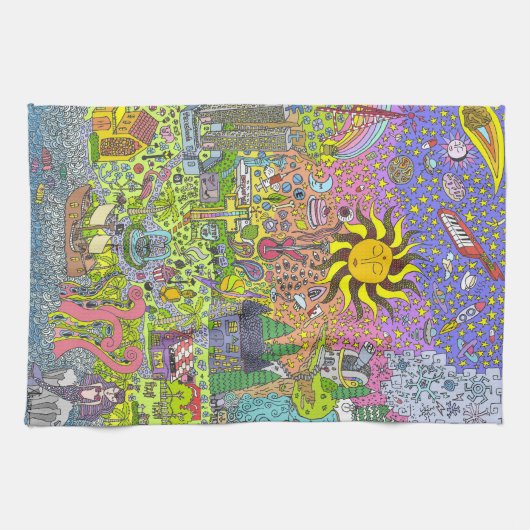 PSYCHEDELIC SUNSET THEEDOEK (Horizontaal)