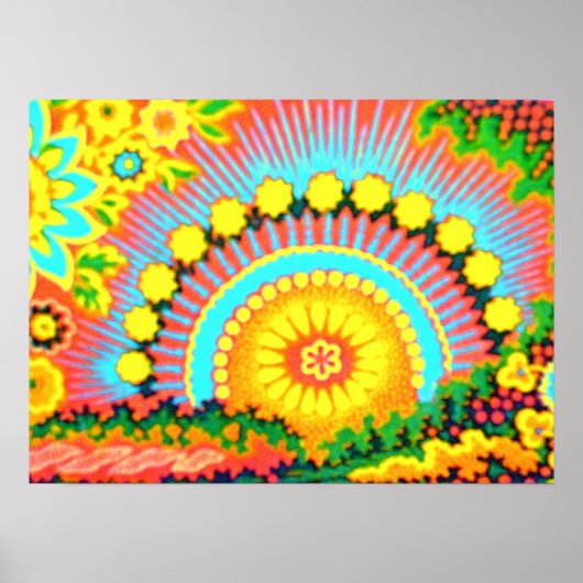 Psychedelic Sunset Vintage 60's Pop Art Poster (Voorkant)