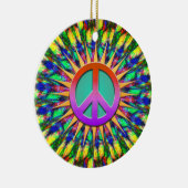 Psychedelic Sunshine Groovy Peace Ornament (Rechts)