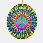 Psychedelic Sunshine Groovy Peace Ornament (Links)