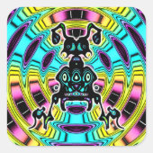 Psychedelic super mier als schepsel vierkante sticker (Voorkant)