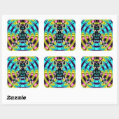 Psychedelic super mier als schepsel vierkante sticker (Vel)