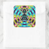 Psychedelic super mier als schepsel vierkante sticker (Tas)