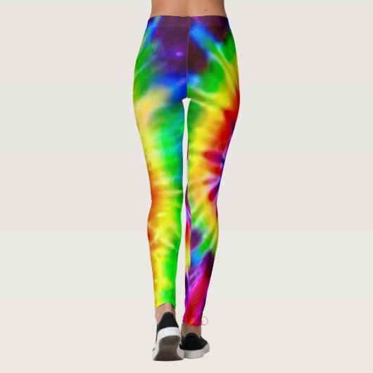 Psychedelic Supernova Rainbow Tie Dye Leggings (Achterkant)