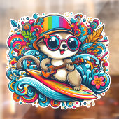 Psychedelic Surfer Dude Raamsticker (Vel 2)