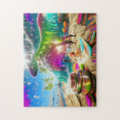 Psychedelic Surfing Beach Sand Jigzaag Puzzle Legpuzzel (Verticaal)