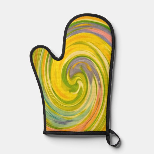 Psychedelic Surreal Hippie 60's Retro Swirl Design Ovenwant (Voorkant)