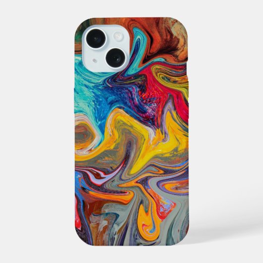 Psychedelic Swirl Abstracte telefoonhoes iPhone 15 Case (Achterkant)