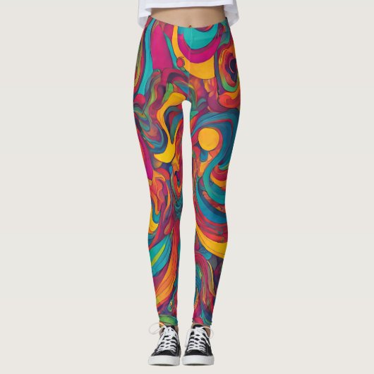 Psychedelic Swirl Leggings (Voorkant)