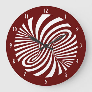 Psychedelic Swirl Optical Illusion Burgundy Grote Klok