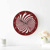 Psychedelic Swirl Optical Illusion Burgundy Grote Klok (Huis)