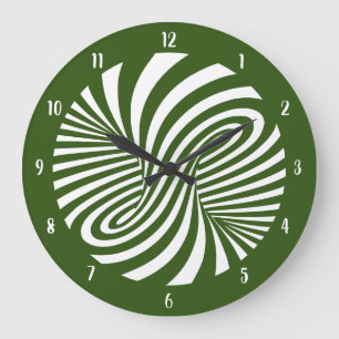 Psychedelic Swirl Optical Illusion Green Grote Klok