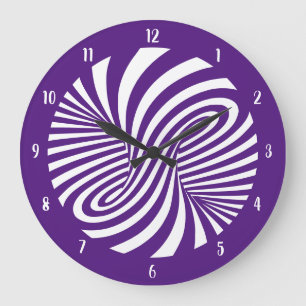 Psychedelic Swirl Optical Illusion Paars Grote Klok