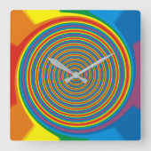 Psychedelic Swirl Rainbow Childrens Wall klokken (Voorkant)