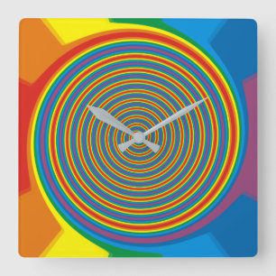 Psychedelic Swirl Rainbow Childrens Wall klokken