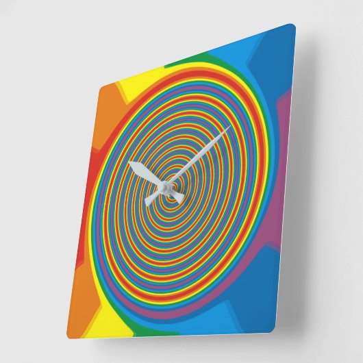Psychedelic Swirl Rainbow Childrens Wall klokken (Hoek)