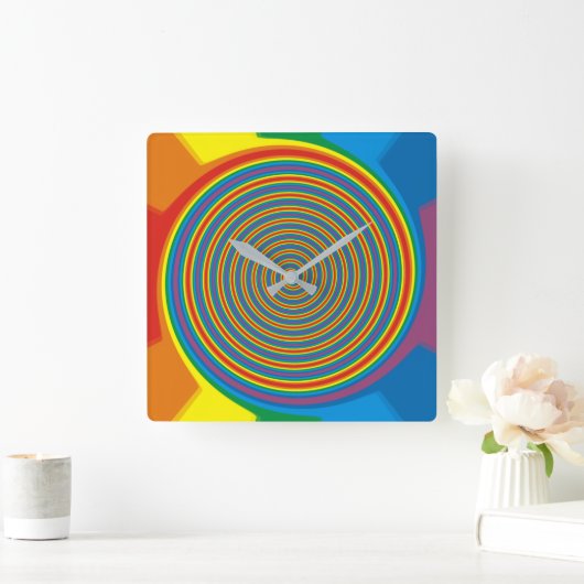 Psychedelic Swirl Rainbow Childrens Wall klokken (Huis)
