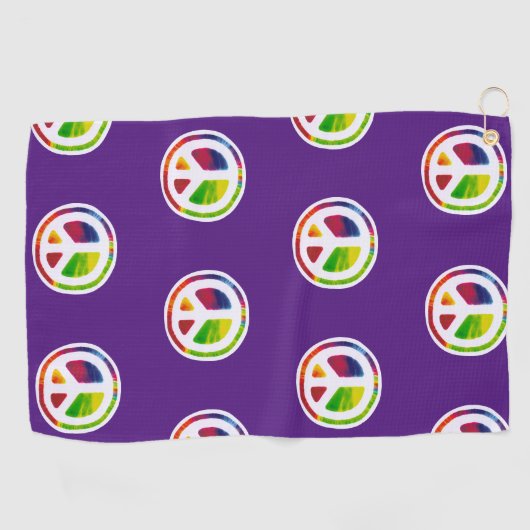 Psychedelic-symbool voor vrede golfhanddoek (Horizontaal)