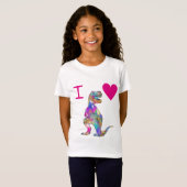 Psychedelic T Rex Love Dinosaurs Funny Pink Slogan T-shirt (Voorkant volledig)