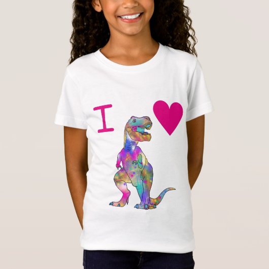 Psychedelic T Rex Love Dinosaurs Funny Pink Slogan T-shirt (Voorkant)