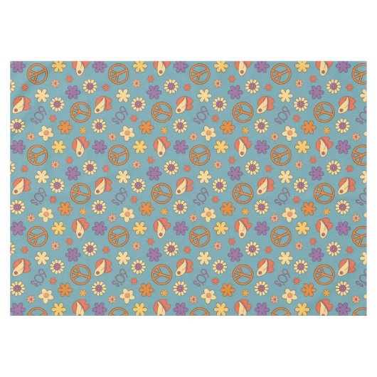 Psychedelic Tablecloth Retro Pastel Mood Piece Tafelkleed (Voorkant (Horizontaal))