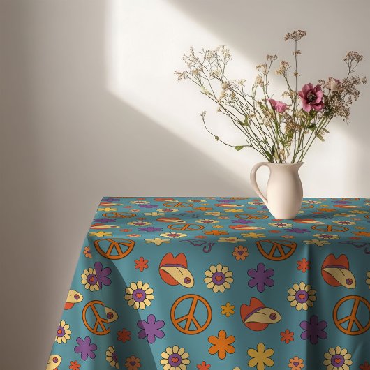 Psychedelic Tablecloth Retro Pastel Mood Piece Tafelkleed