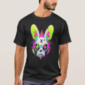 Psychedelic Techno Rabbit Rave EDM Punk Grunge Aes T-shirt (Voorkant)