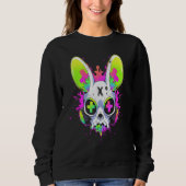 Psychedelic Techno Rabbit Rave EDM Punk Grunge Aes Trui (Voorkant)
