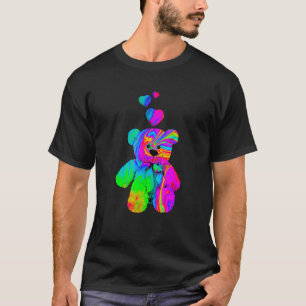 Psychedelic Teddy Bear Trippy Colorful Teddy met T-shirt