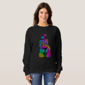 Psychedelic Teddy Bear Trippy Colorful Teddy with  Trui (Voorkant volledig)