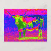 Psychedelic Texas Longhorn Cow Briefkaart (Voorkant)