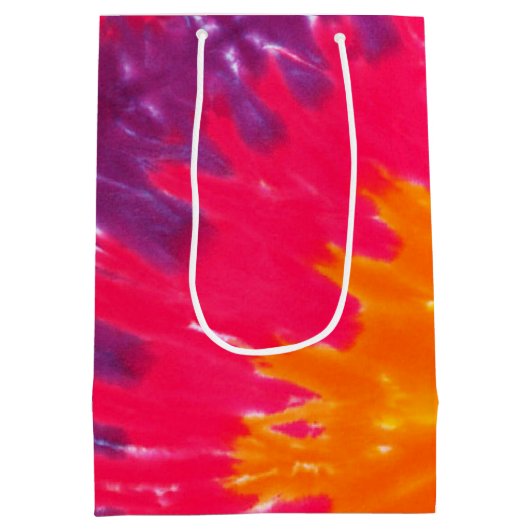 Psychedelic Tie Dye 25th Verjaardag Medium Gift Ba Medium Cadeauzakje (Achterkant)