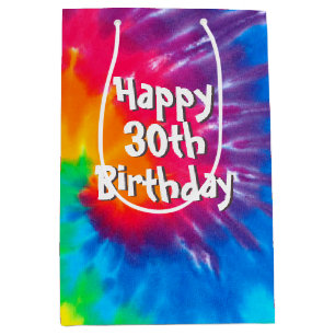 Psychedelic Tie Dye 30e verjaardag medium geschenk Cadeauzakje