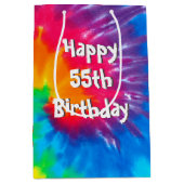 Psychedelic Tie Dye 55th Verjaardag Medium Gift Ba Medium Cadeauzakje (Voorkant)