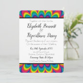 Psychedelic Tie Dye bruiloft uitnodiging (Staand voorkant)