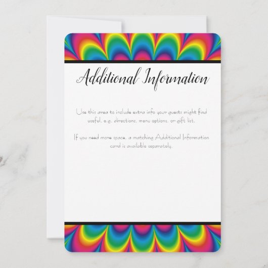 Psychedelic Tie Dye bruiloft uitnodiging (Achterkant)