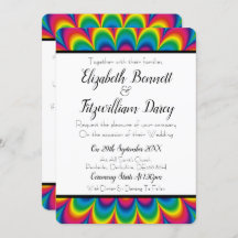 Psychedelic Tie Dye bruiloft uitnodiging