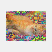 Psychedelic Tie Dye Cat Fleece Deken (Voorkant (Horizontaal))