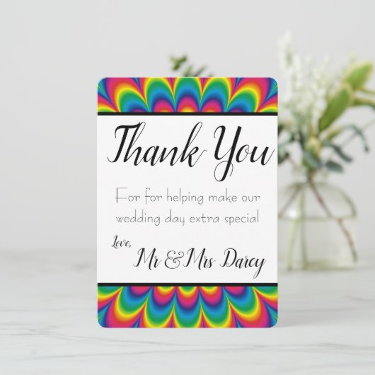 Psychedelic Tie Dye Dank je kaart (Staand voorkant)