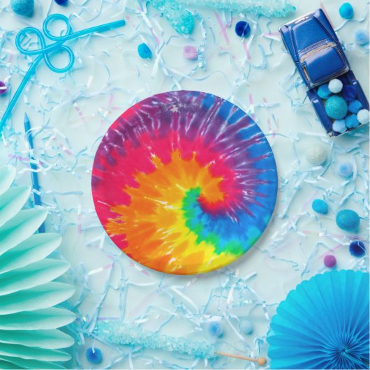 Psychedelic Tie Dye Design Papieren Bordje (Feest)