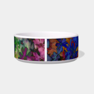 Psychedelic tie dye flowered dog of cat dish! voerbakje
