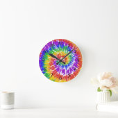 Psychedelic Tie Dye Home Decor Ronde Klok (Huis)