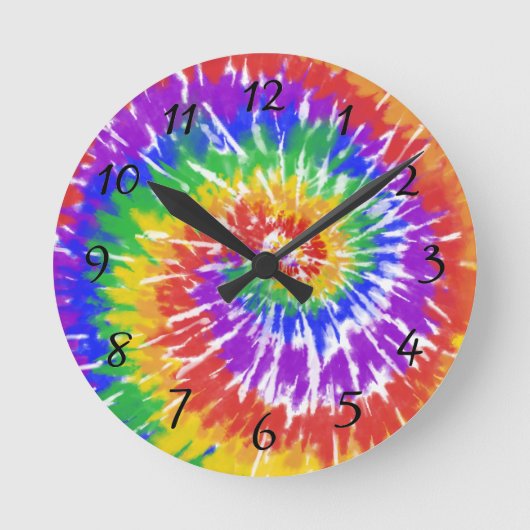 Psychedelic Tie Dye Home Decor Ronde Klok (Voorkant)