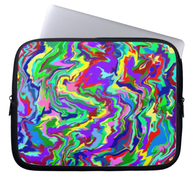 Psychedelic Tie Dye Laptop Bag Sleeve (Voorkant)