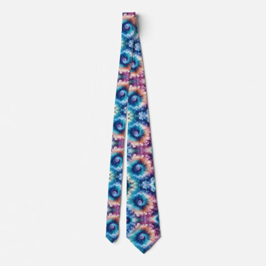 Psychedelic Tie-Dye Pattern Stropdas (Achterkant)