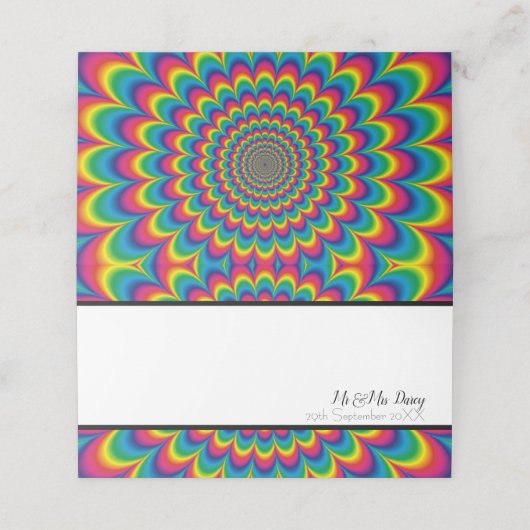 Psychedelic Tie Dye Place Card Plaatskaartje (Buitenkant ongevouwen)