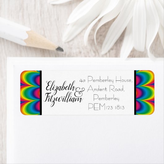 Psychedelic Tie Dye Return Adres Label (Insitu)